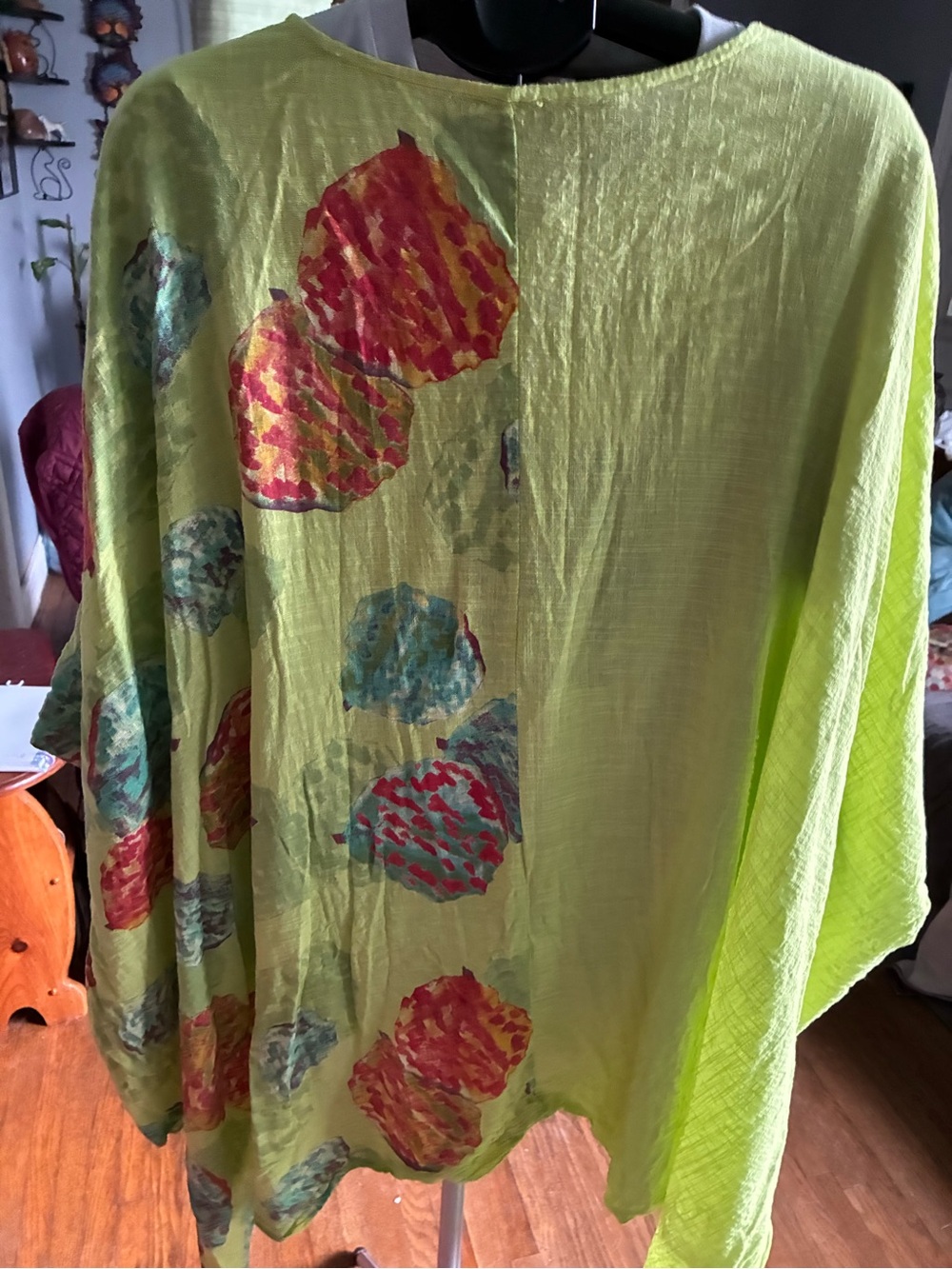 Light Green Floral Print Tunic Top